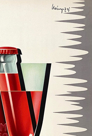 Campari Soda 1950 Vintage Italian Alcohol Adversting Poster, Giovanni Mingozzi - detail