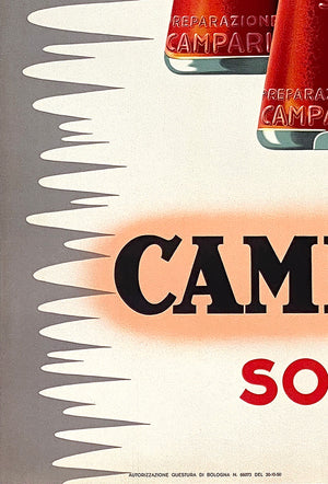 Campari Soda 1950 Vintage Italian Alcohol Adversting Poster, Giovanni Mingozzi - detail