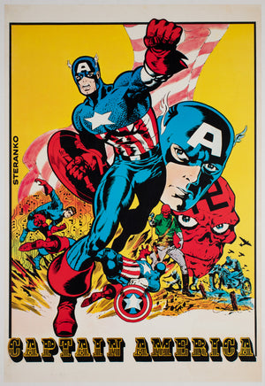 Captain America Vintage 1970s US Poster, Steranko, Marvel Superhero