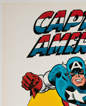 Captain America 1974 Vintage US Poster, Marvel Superhero - detail