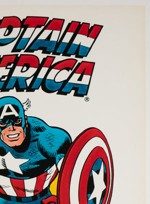 Captain America 1974 Vintage US Poster, Marvel Superhero - detail