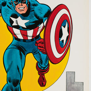 Captain America 1974 Vintage US Poster, Marvel Superhero - detail