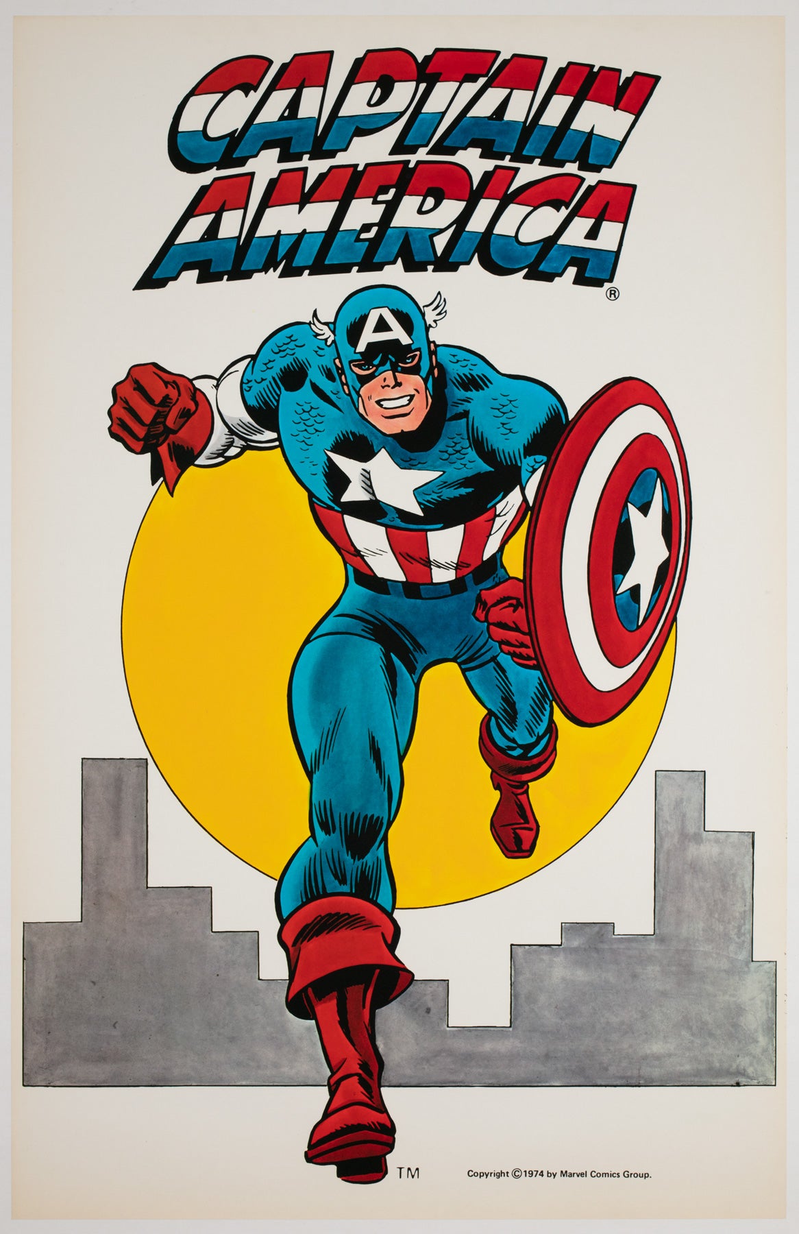 Captain America 1974 Vintage US Poster, Marvel Superhero