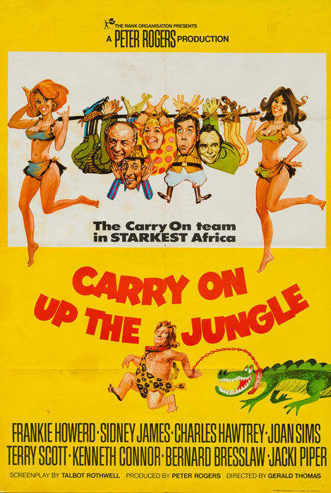 Carry On Up The Jungle original vintage US 1 sheet film movie poster