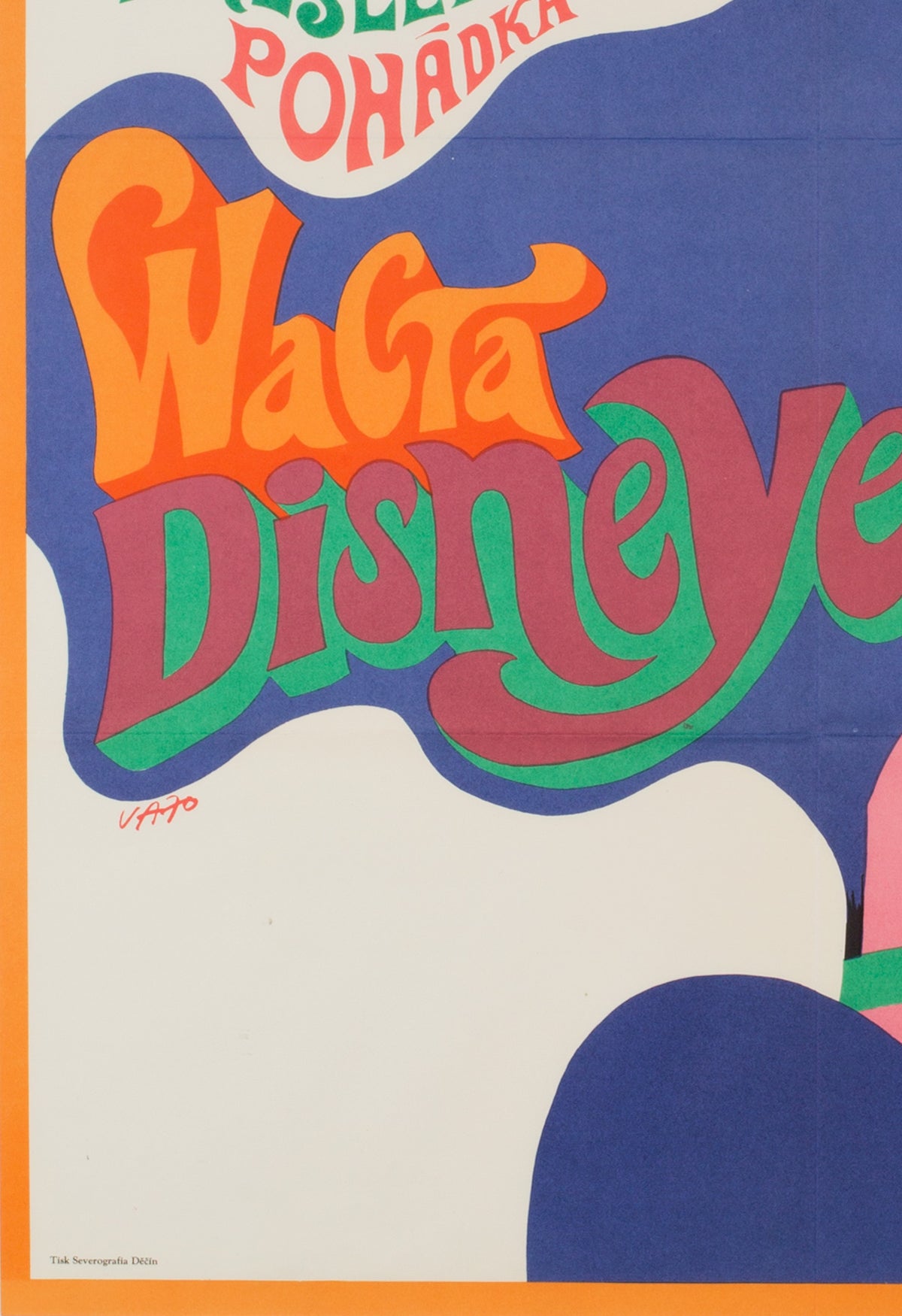 Cinderella 1970 Czech A1 Film Movie Poster, Vaca, Disney - detail