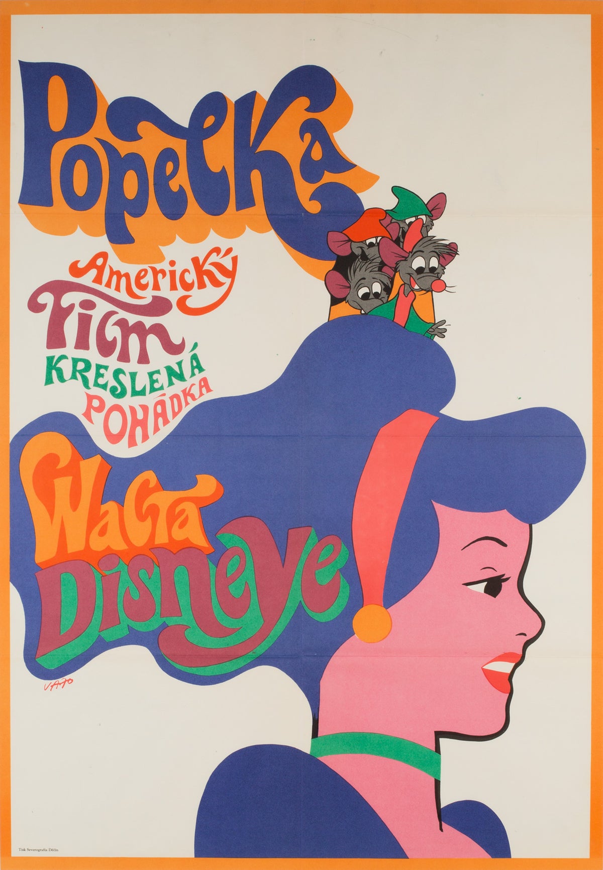 Cinderella 1970 Czech A1 Film Movie Poster, Vaca, Disney