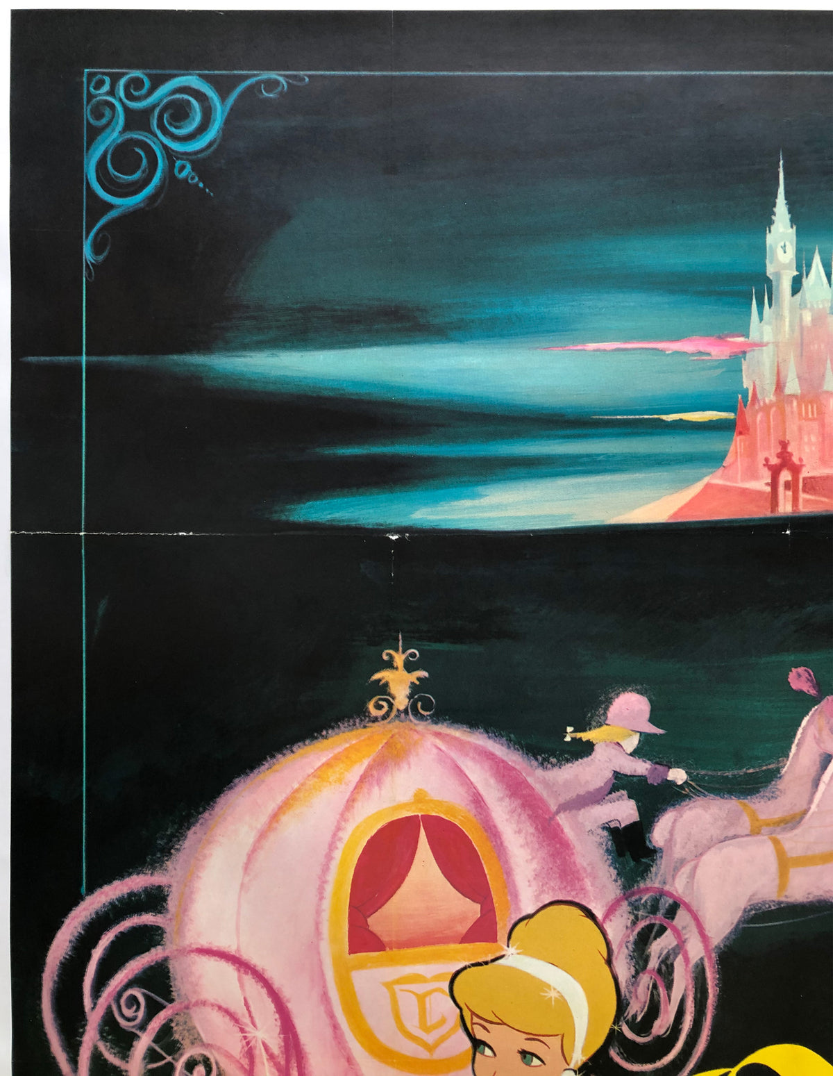 Cinderella R1960s French Grande Film Poster Disney - detailX