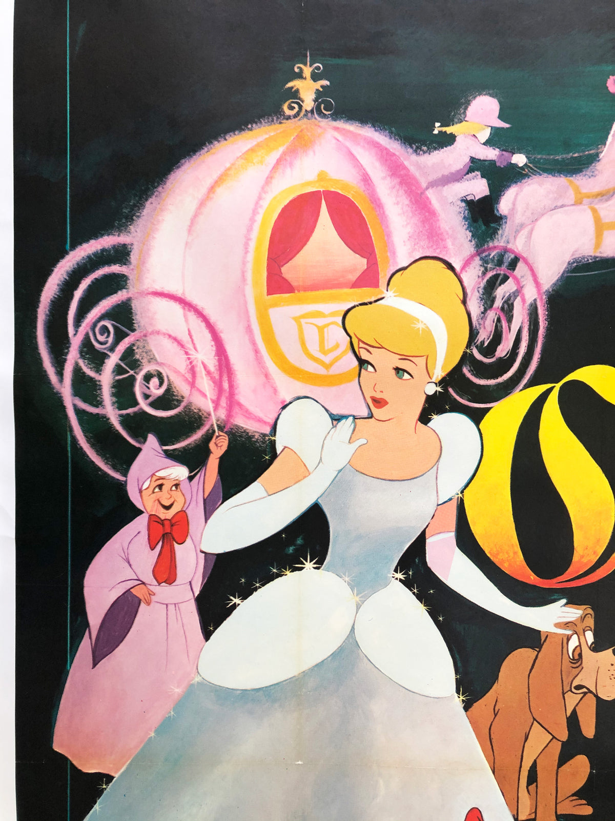 Cinderella R1960s French Grande Film Poster Disney - detailX
