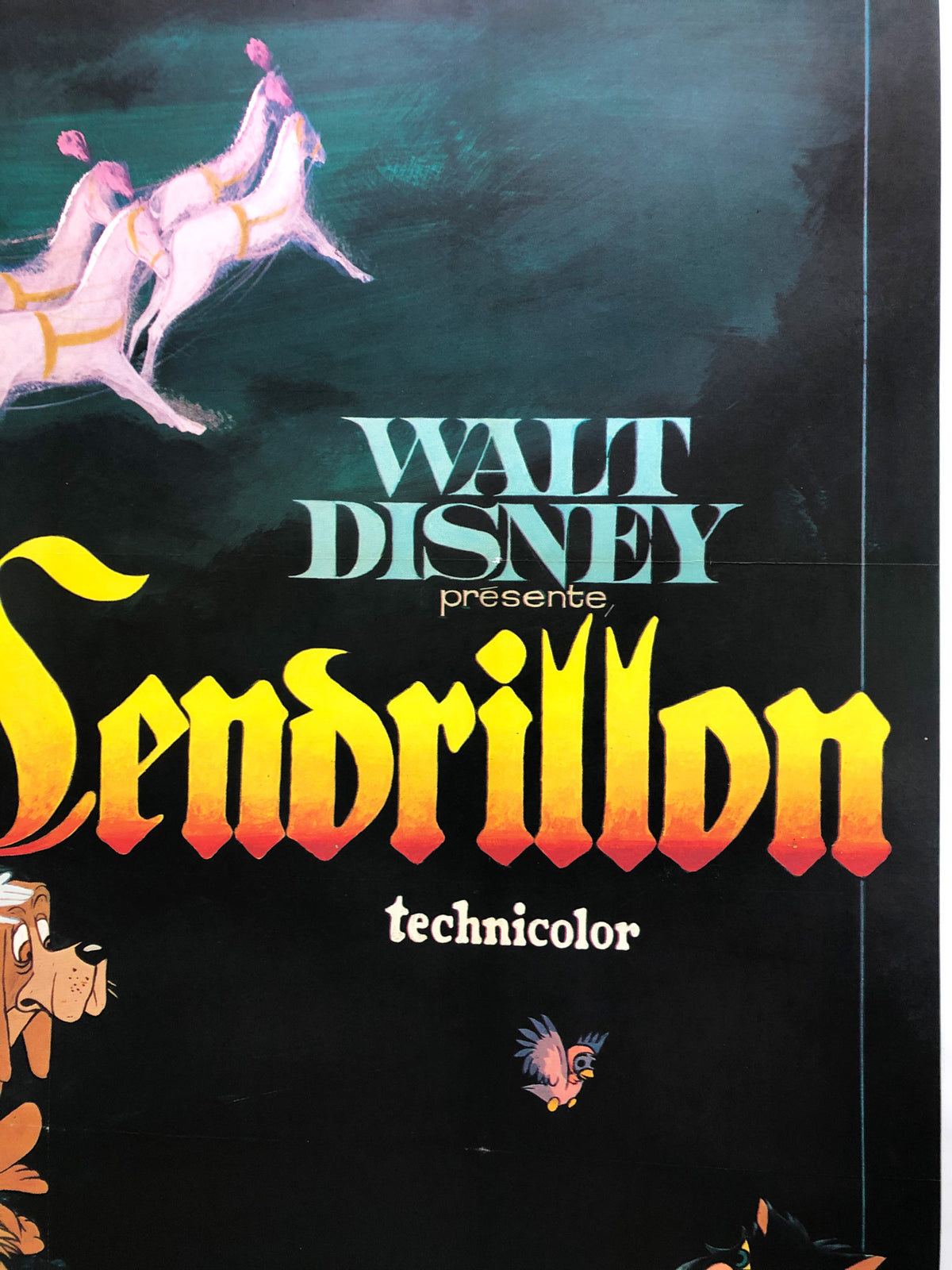 Cinderella R1960s French Grande Film Poster Disney - detailX