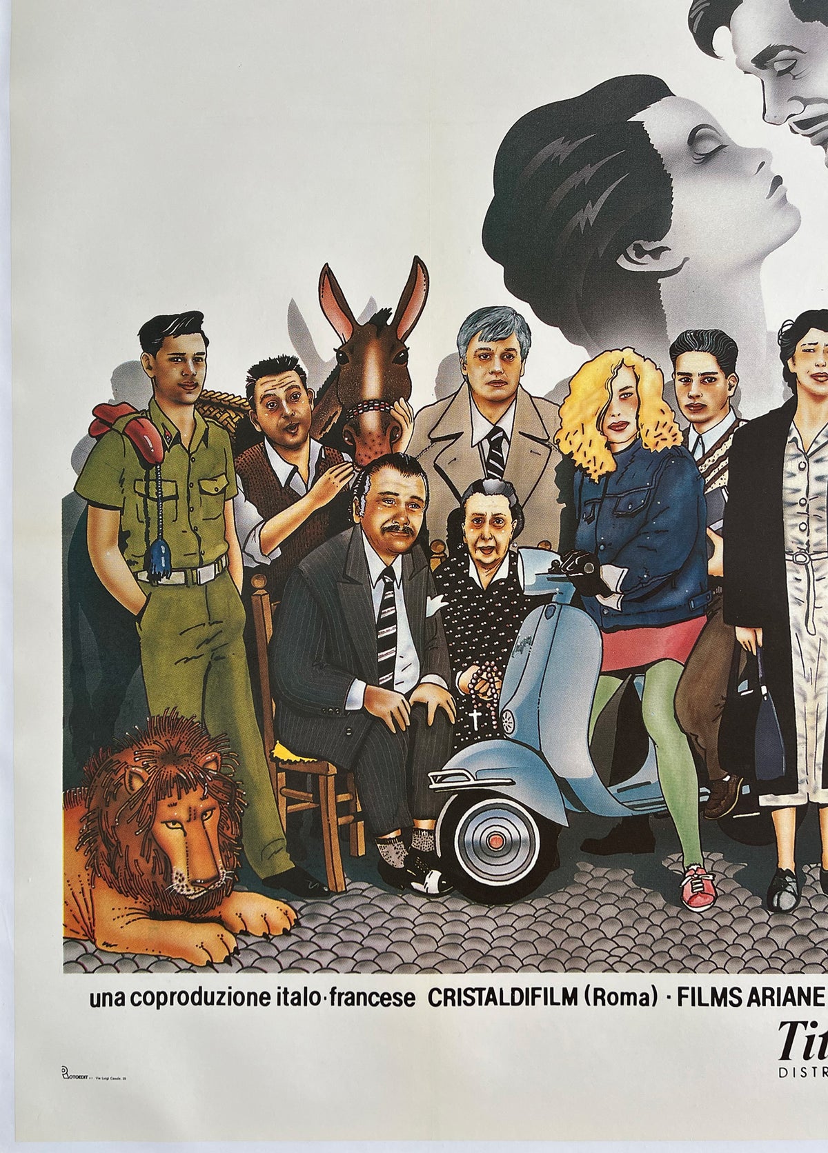 Cinema Paradiso 1988 Italian 4 Foglio Film Movie Poster, Cecchini - detail