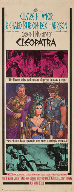 Cleopatra 1964 original vintage US insert film movie poster