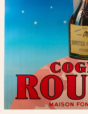 Cognac Rouyer 1945 Vintage French Alcohol Advertising Poster - detail