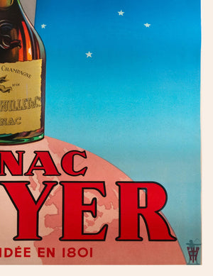 Cognac Rouyer 1945 Vintage French Alcohol Advertising Poster - detail