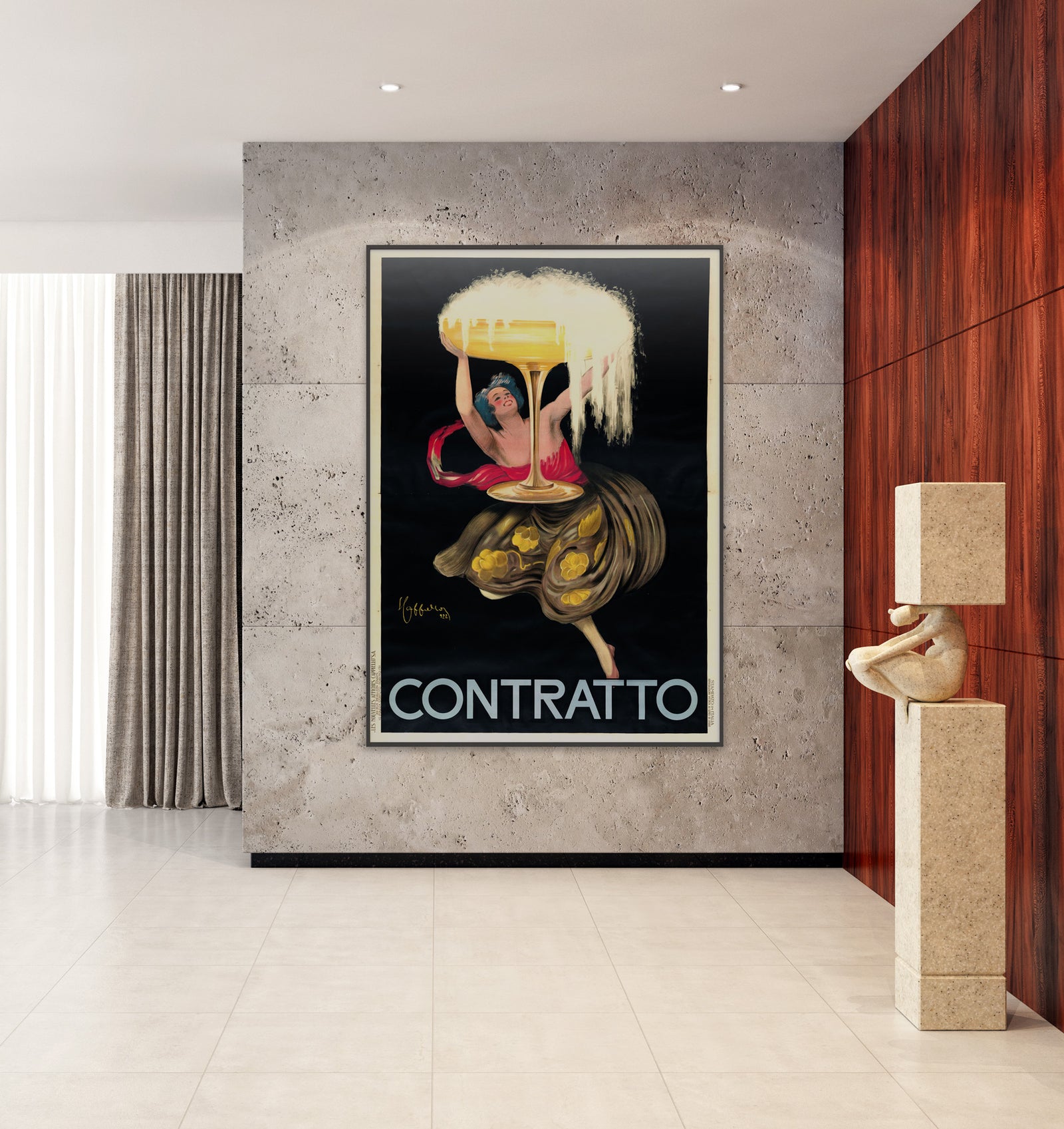 Contratto 1922 Vintage French Alcohol Advertising Poster, Leonetto Cappiello