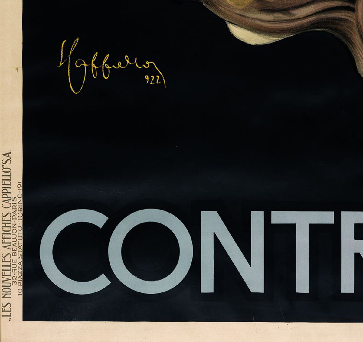 Contratto 1922 Vintage French Alcohol Advertising Poster, Leonetto Cappiello - detail