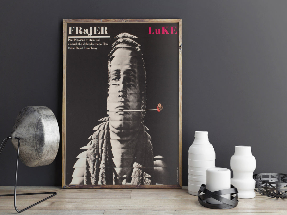 Cool Hand Luke 1967 Czech A3 Film Poster, Grygar