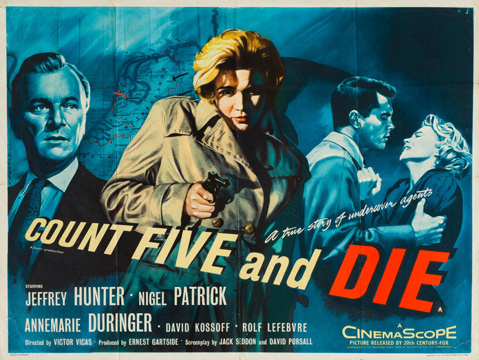 Count Five and Die 1957 original vintage UK quad film movie poster Tom Chantrell art