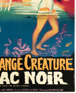 Creature from the Black Lagoon R1962 French Grande Film Poster, Belinsky - detail