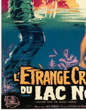 Creature from the Black Lagoon R1962 French Grande Film Poster, Belinsky - detail