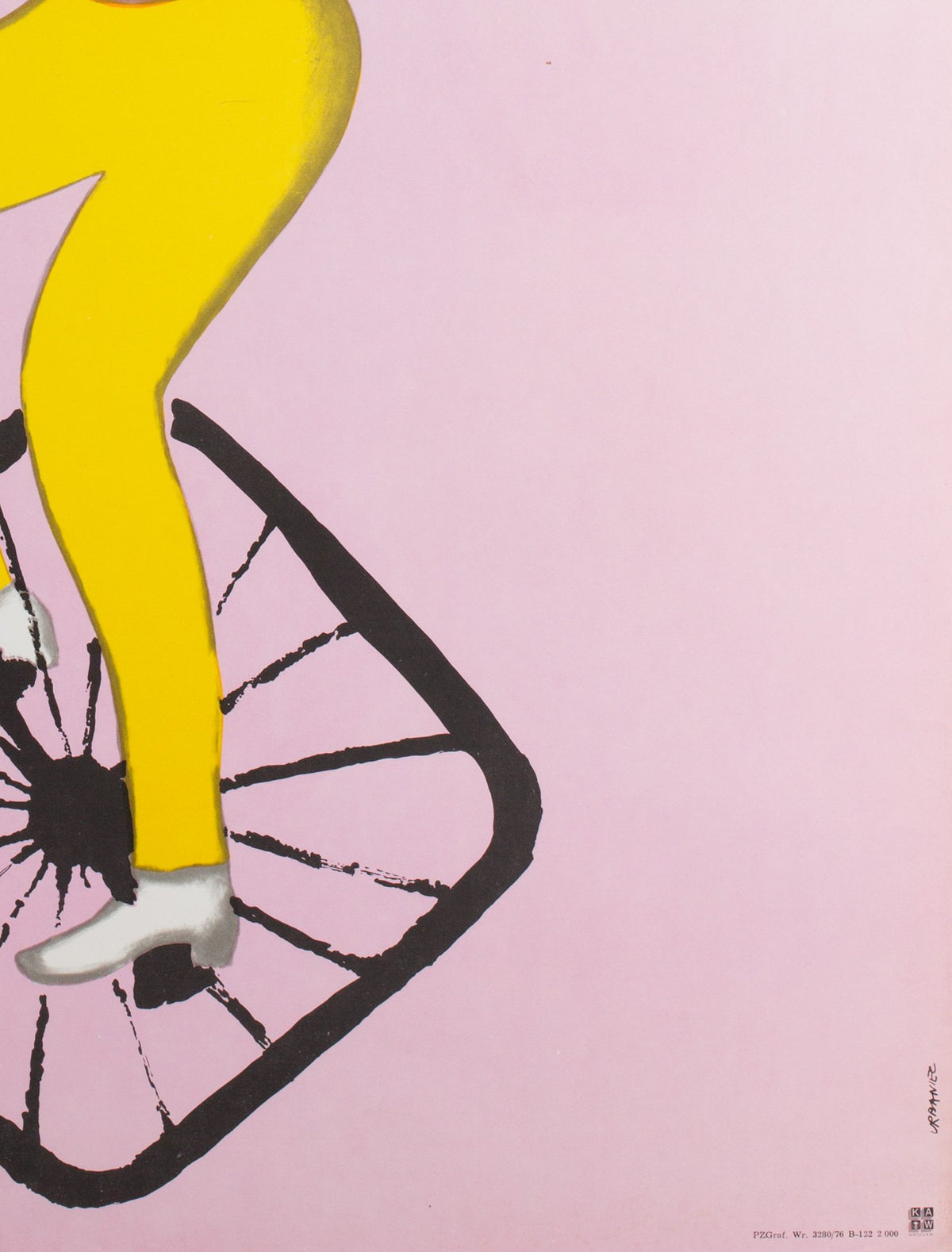 CYRK Girl on Unicycle R1976 Polish Circus Poster, Urbaniec - detail