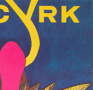 CYRK Acrobat Swinging 1977 Polish Circus Poster, Janowski - detail
