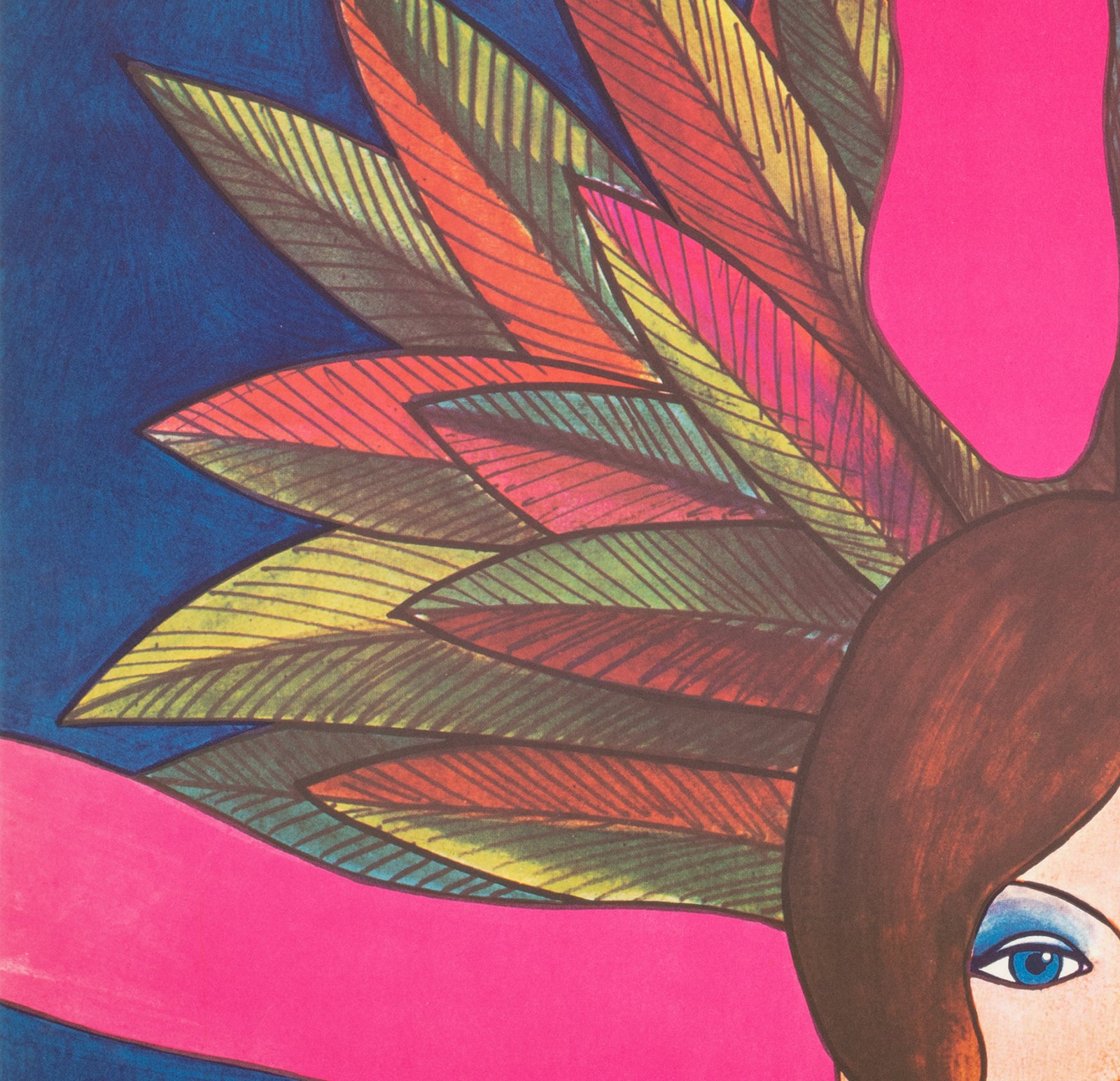 CYRK Acrobat Swinging 1977 Polish Circus Poster, Janowski - detail