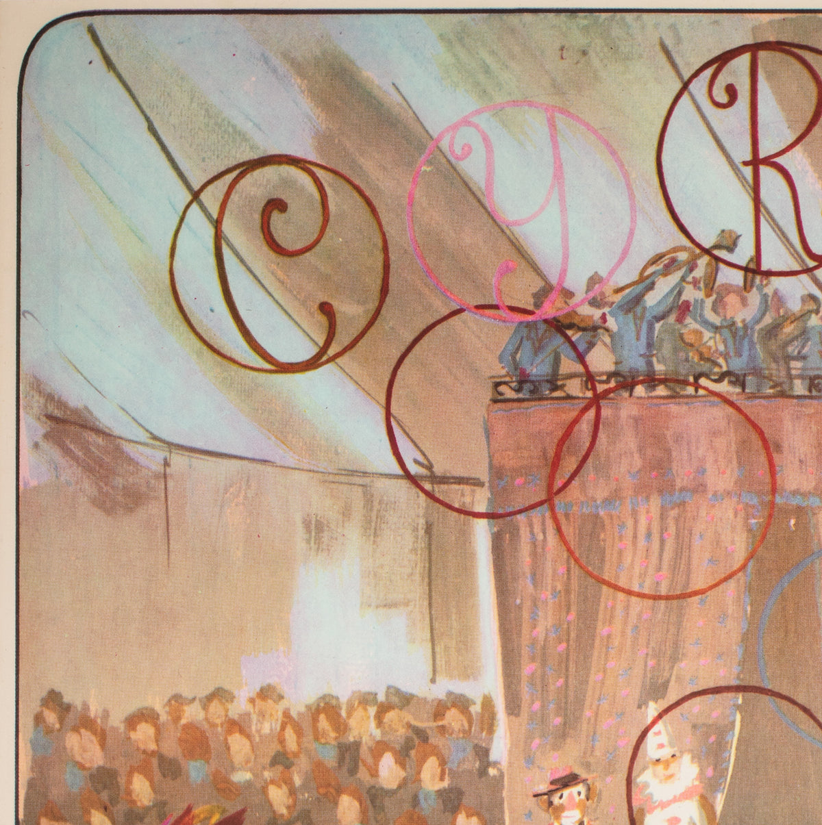 Cyrk Arena Juggling Rider 1970s Polish Circus Poster - detail