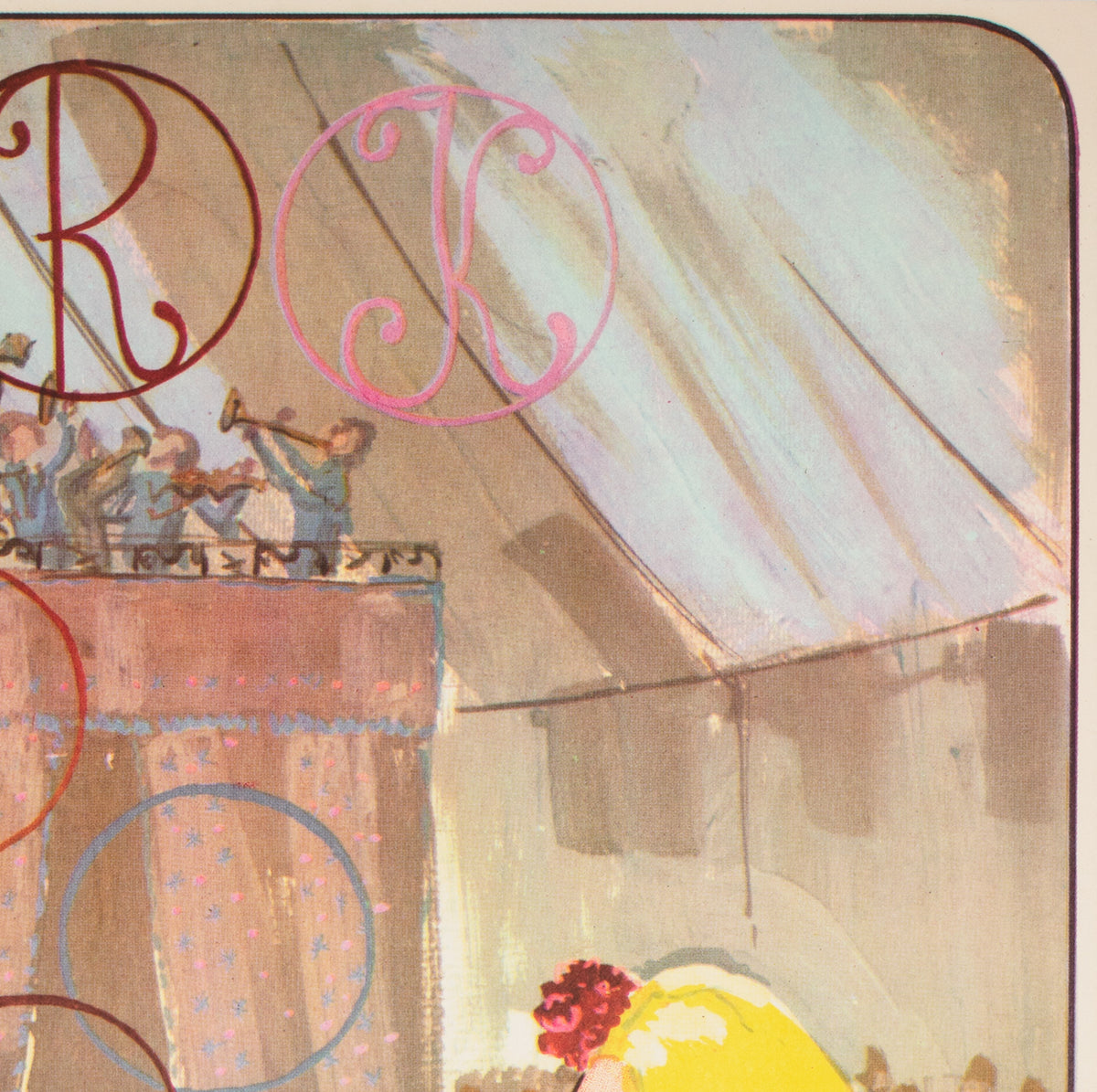 Cyrk Arena Juggling Rider 1970s Polish Circus Poster - detail