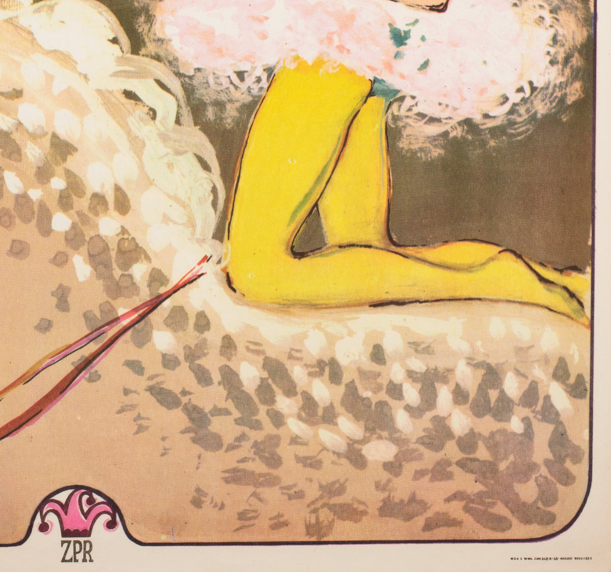 Cyrk Arena Juggling Rider 1970s Polish Circus Poster - detail