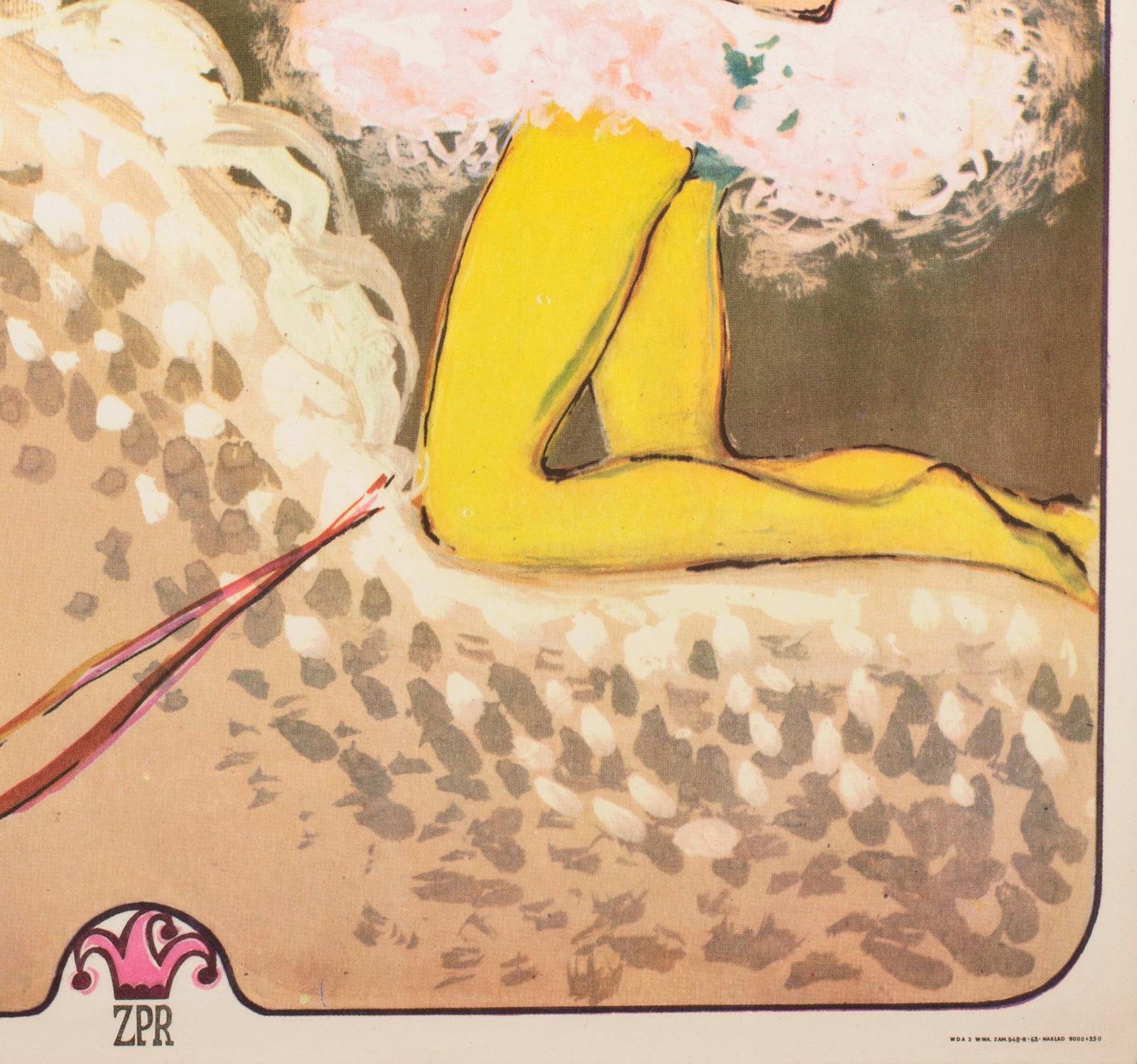 Cyrk Arena Juggling Rider 1970s Polish Circus Poster - detail