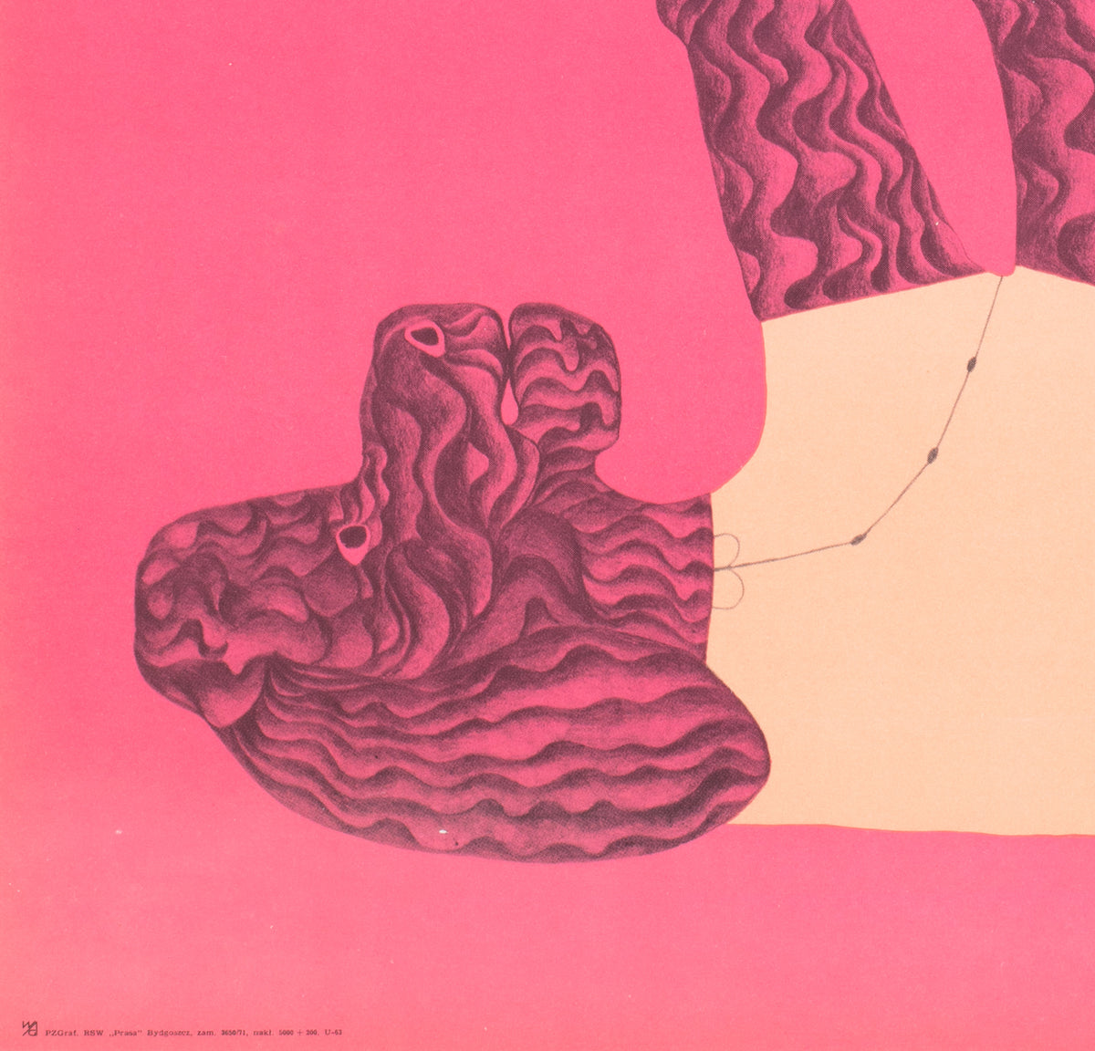 Cyrk Balancing Poodles 1971 Polish B1 Circus Poster, Danuta Zukowska - detail