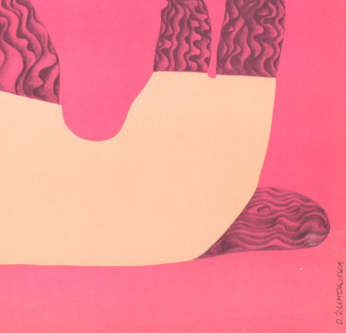 Cyrk Balancing Poodles 1971 Polish B1 Circus Poster, Danuta Zukowska - detail