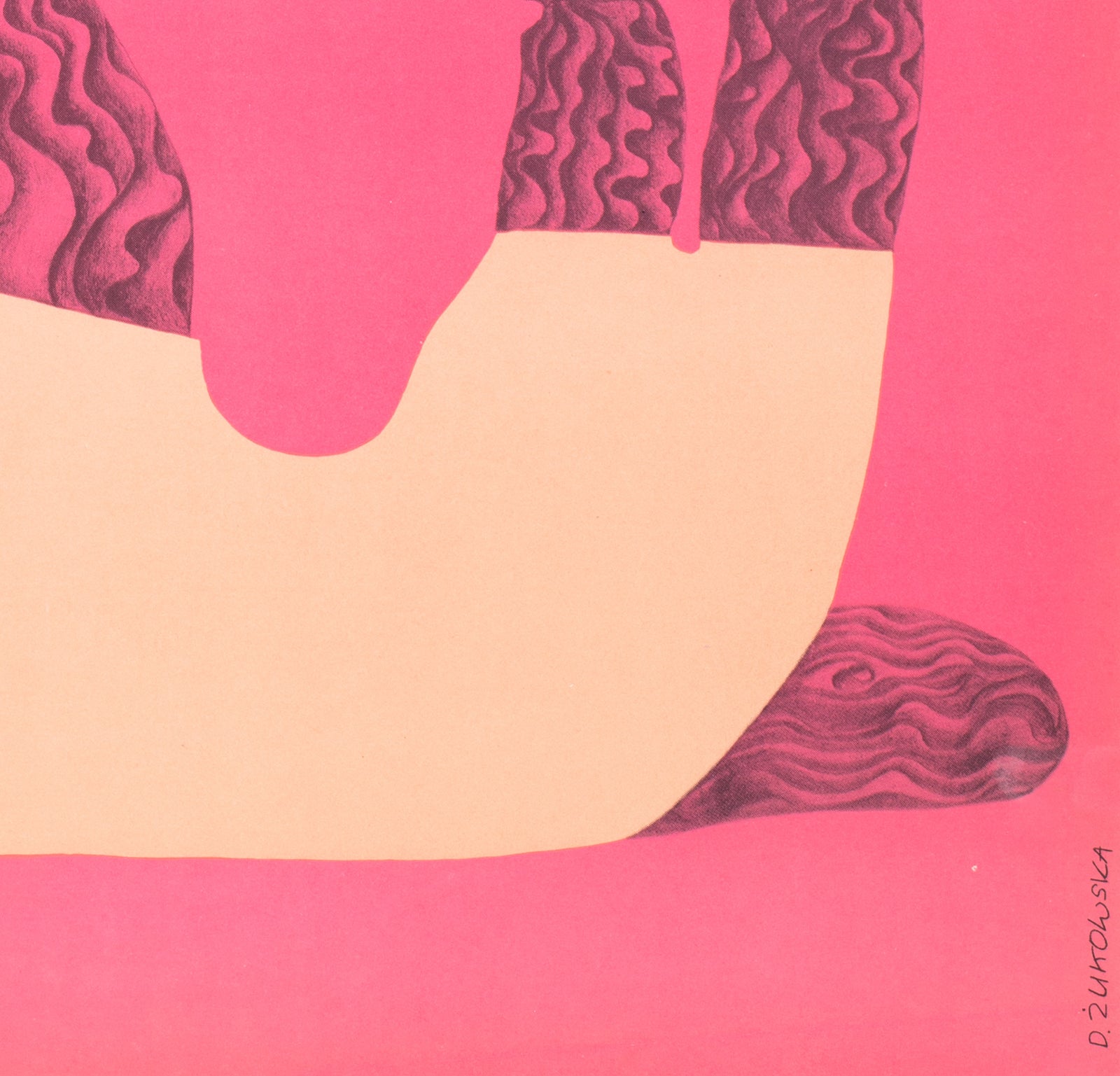 Cyrk Balancing Poodles 1971 Polish B1 Circus Poster, Danuta Zukowska - detail