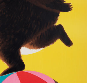 Cyrk Ball Balancing Bear 1967 Polish Circus Poster, Bocianowski - detail