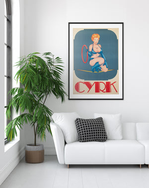 Cyrk Bikini Aerialist 1975 Polish Circus Poster, Milach