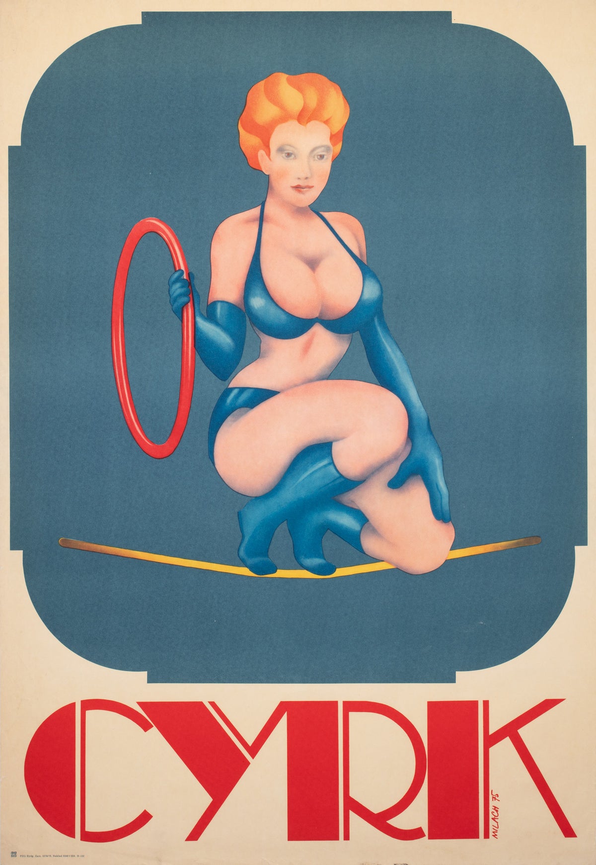 Cyrk Bikini Aerialist 1975 Polish Circus Poster, Milach
