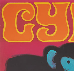 Cyrk Chimpanzee Cyclist 1968 Polish Circus Poster, Gorka - detail