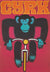 Cyrk Chimpanzee Cyclist 1968 Polish Circus Poster, Gorka