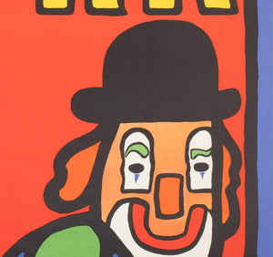Cyrk Clown With Slingshot 1974 Polish Circus Poster, Mlodozeniec - detail