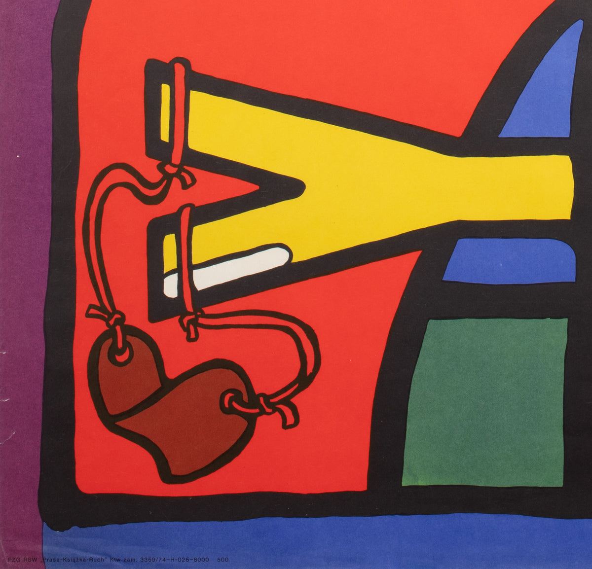 Cyrk Clown With Slingshot 1974 Polish Circus Poster, Mlodozeniec - detail