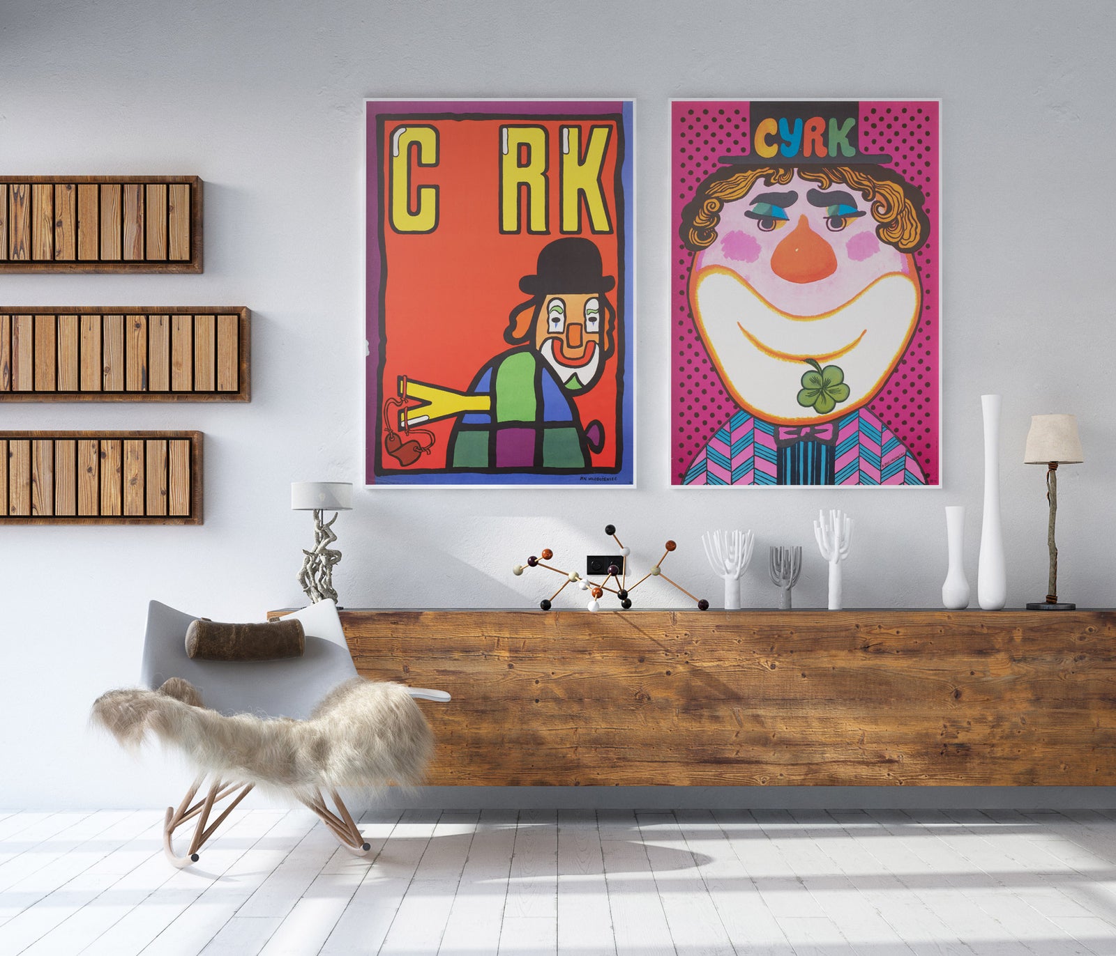 Cyrk Clown With Slingshot 1974 Polish Circus Poster, Mlodozeniec