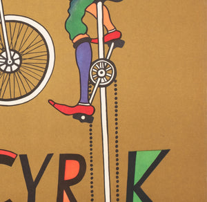 CYRK Cycling Acrobats 1975 Polish Circus Poster, Stachurski - detail