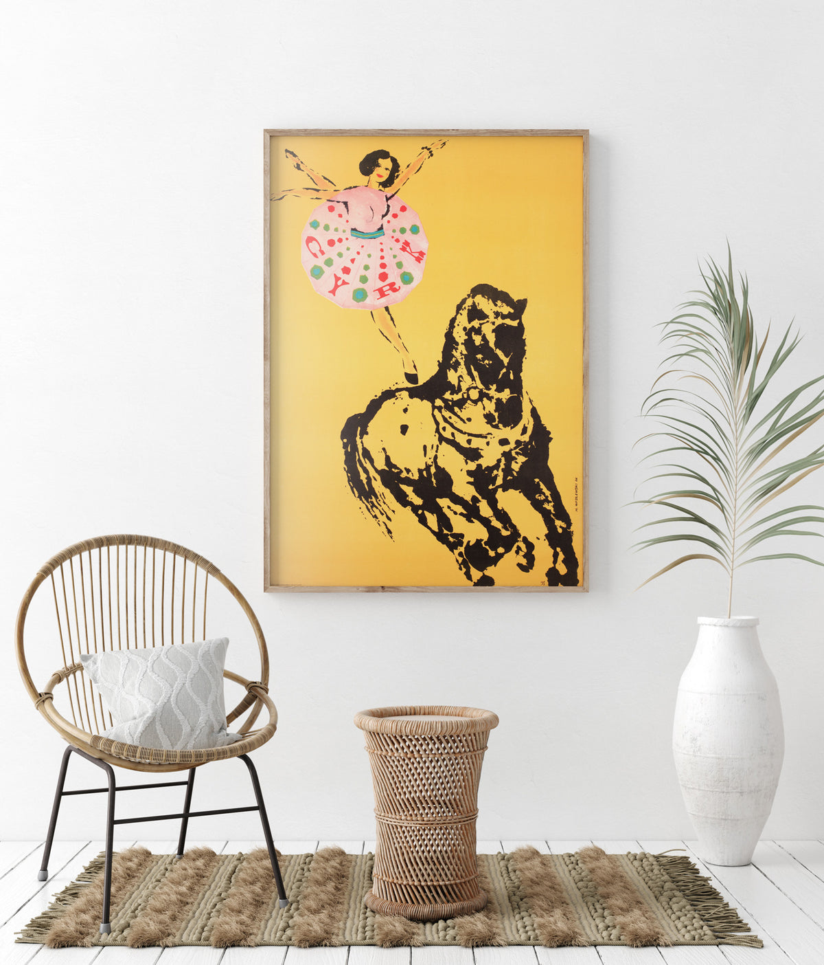 Cyrk Dancer on Horseback 1966 Polish Circus Poster, Wasilewski