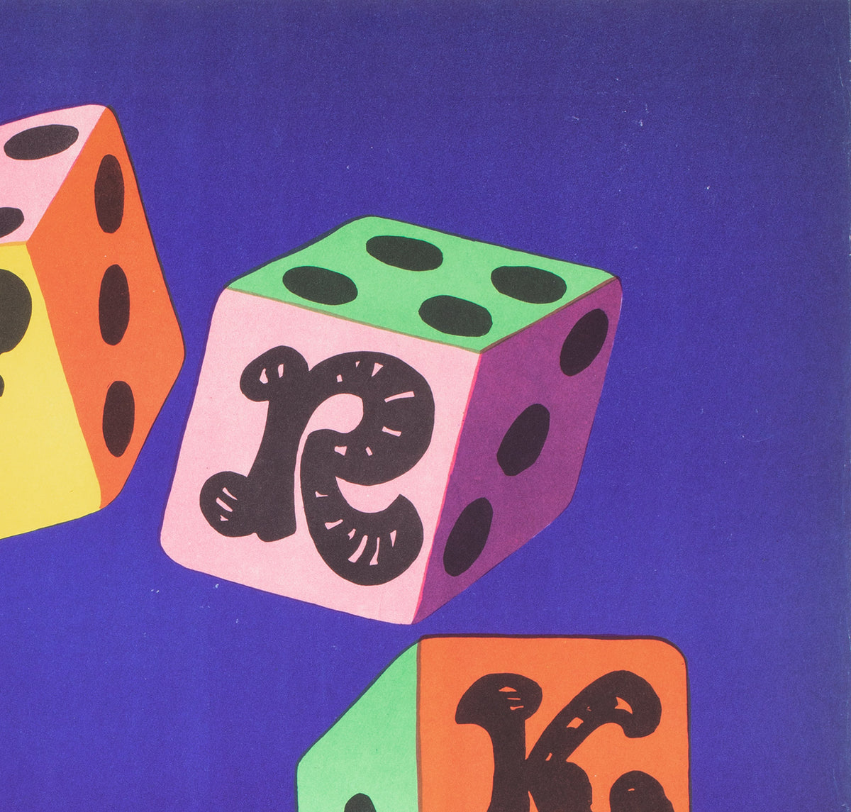 Cyrk Dice Juggler 1970 Polish Circus Poster, Bocianowski - detail