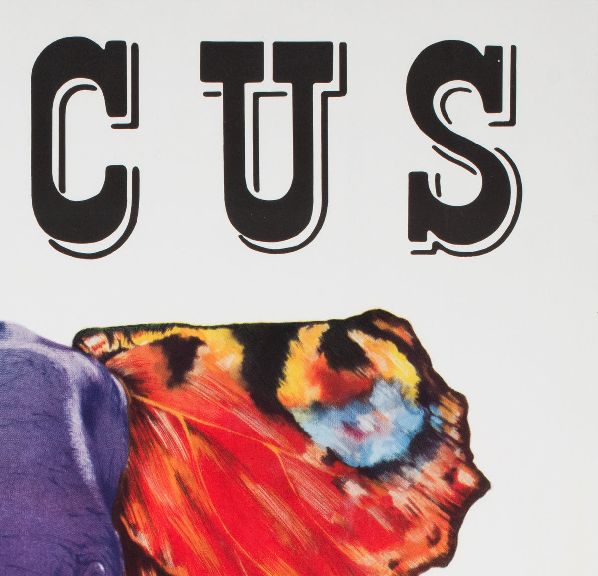 Cyrk Elephant Butterfly 1979 Polish Circus Poster, Pagowski - detail