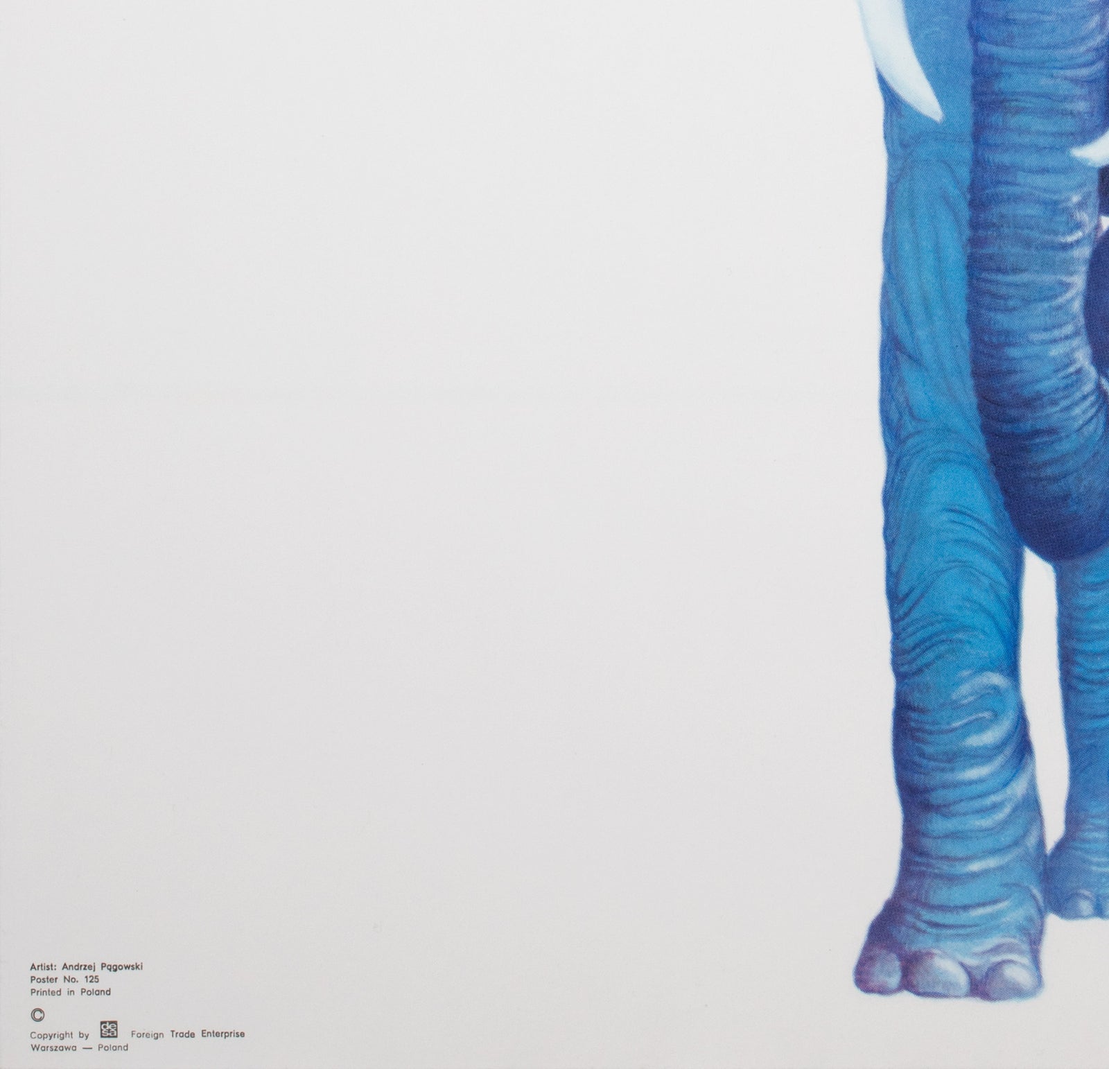 Cyrk Elephant Butterfly 1979 Polish Circus Poster, Pagowski - detail