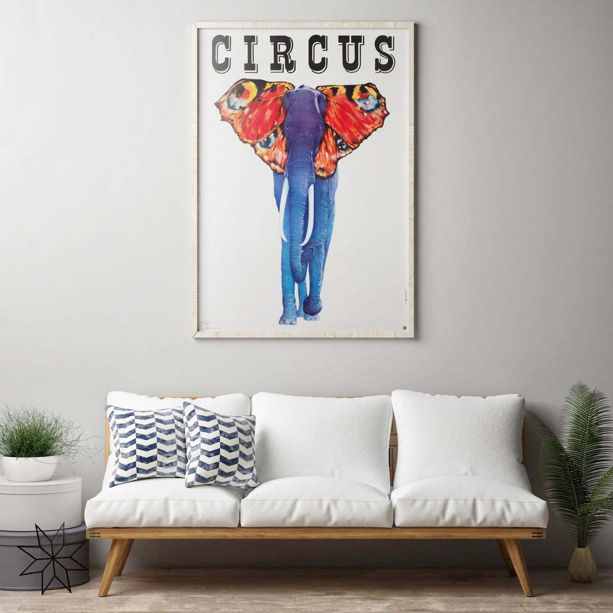 Cyrk Elephant Butterfly 1979 Polish Circus Poster, Pagowski
