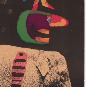Cyrk Elephant Riding Acrobat 1962 Polish Circus Poster, Cieslewicz - detail