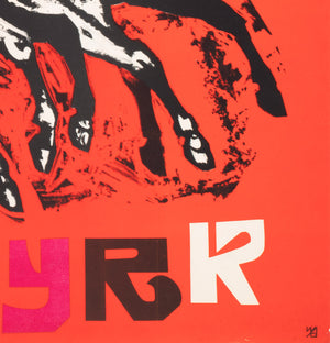 Cyrk Four Horses of the Apocalypse 1965 Polish Circus Poster, Jodlowski - detail