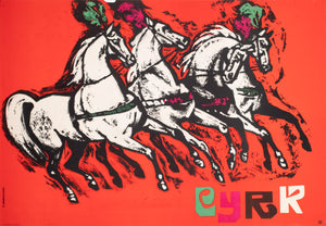 Cyrk Four Horses of the Apocalypse 1965 Polish Circus Poster, Jodlowski
